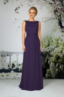 Purple chiffon bridesmaid dress size 16 - front